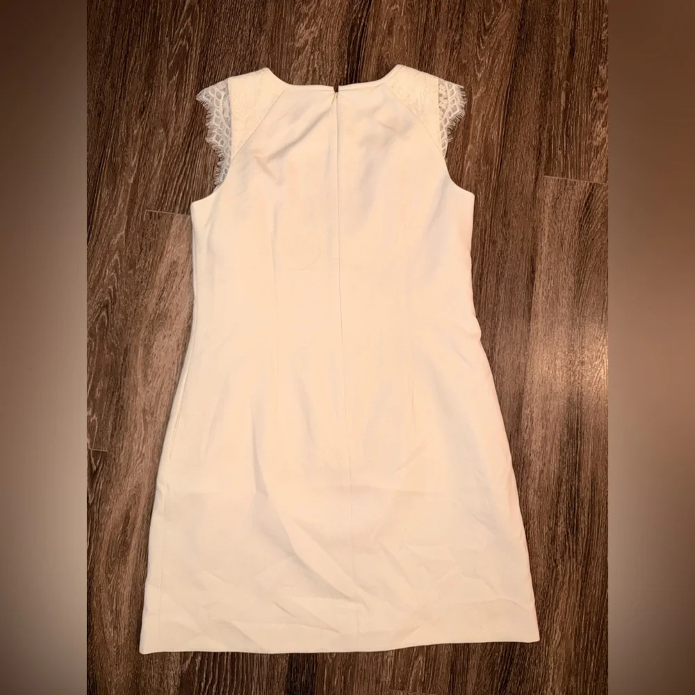 J. Crew White Lace-Trim Mini Dress